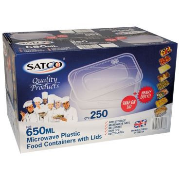 Satco 650ml Microwave P C with Lids-1x25002